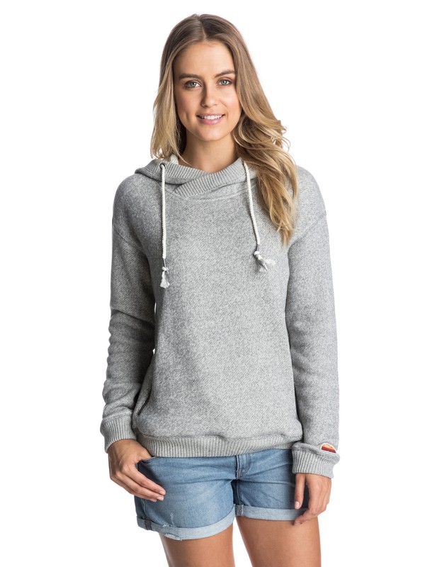 roxy, Great Vibes Pullover Hoodie, CHARCOAL HEATHER (kpwh) 0 Great Vibes Pullover Hoodie ERJFT03044 Roxy