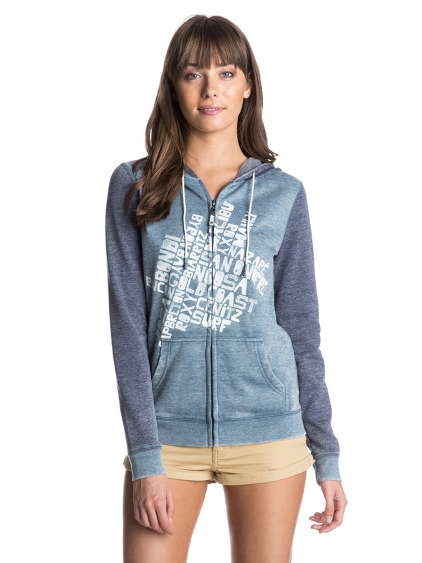roxy, Tropical Bazaar C Hoodie, COPEN BLUE (bmn0) 0 Tropical Bazaar C Hoodie ERJFT03068 Roxy