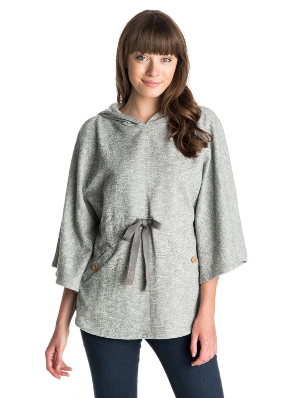 roxy, Scoop Dance Pancho Hoodie, HERITAGE HEATHER (sgrh) 0 Scoop Dance Pancho Hoodie ERJFT03132 Roxy