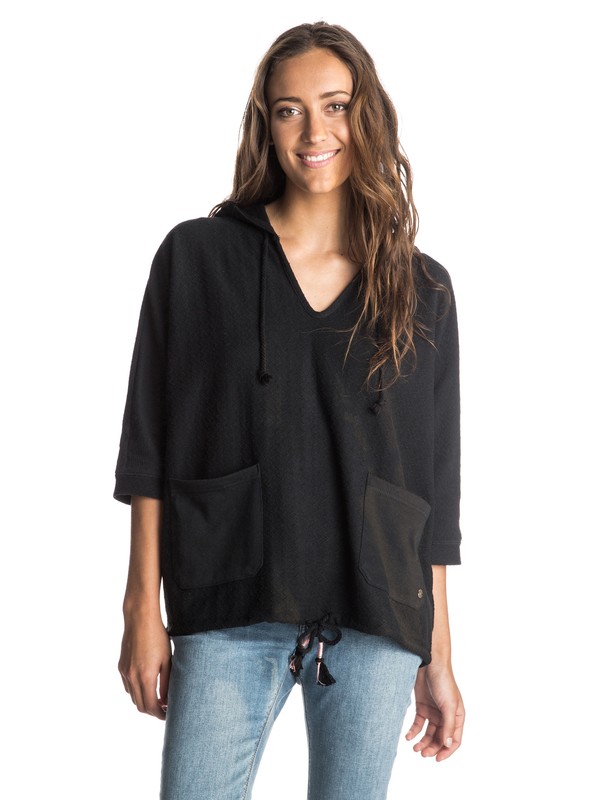 roxy, Roc Me Out Pullover Hoodie, TRUE BLACK (kvj0) 0 Roc Me Out Pullover Hoodie ERJFT03207 Roxy
