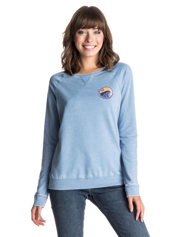 roxy, Ray Of Light New Wave Pullover Sweatshirt, MORNING SKY (bla0) 0 Ray Of Light New Wave Pullover Sweatshirt ERJFT03268 Roxy