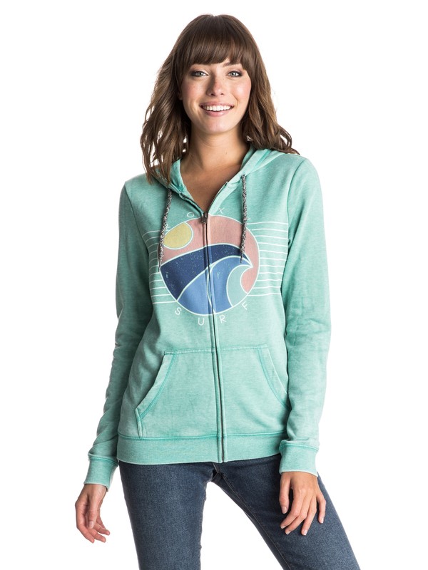 roxy, Tropical Bazaar Wavy - Zip-Up Hoodie, CREME DE MENTHE (gjf0) 0 Tropical Bazaar Wavy - Zip-Up Hoodie ERJFT03272 Roxy