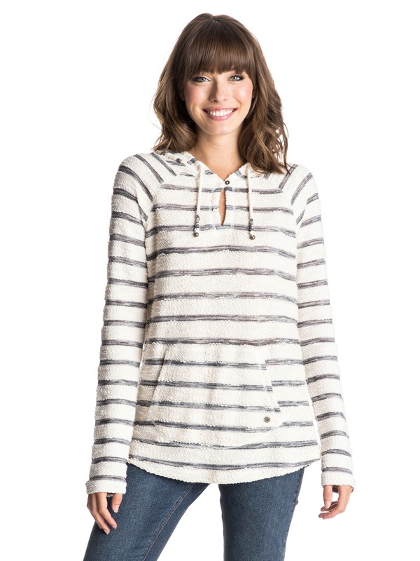 roxy, Adelaide Pullover Hoodie, ADELAIDE STRIPE COMBO SAND PIP (wcd6) 0 Adelaide Pullover Hoodie ERJFT03299 Roxy