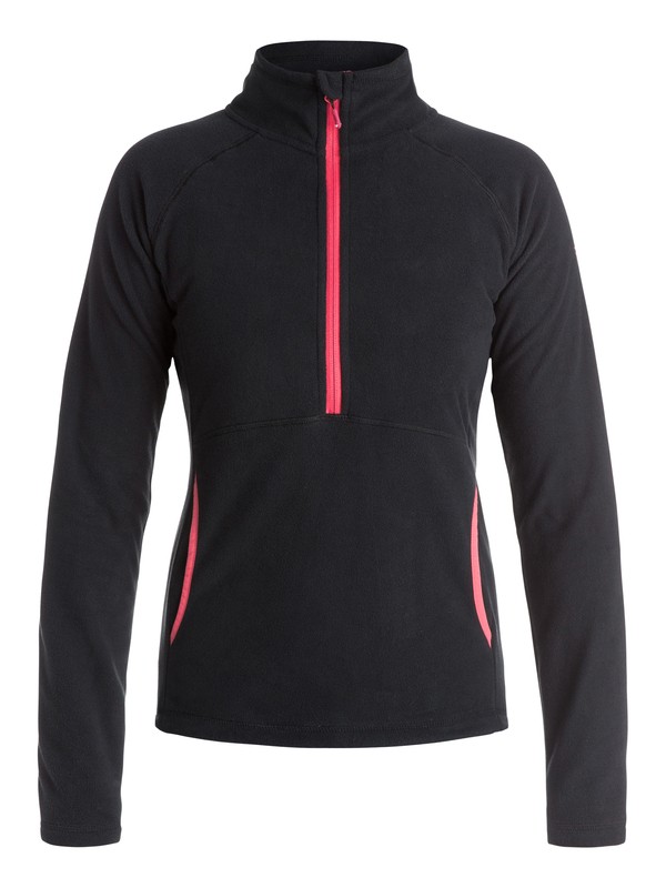 roxy, Cascade - Half-Zip Fleece Pullover, TRUE BLACK (kvj0) 0 Cascade - Half-Zip Fleece Pullover Black ERJFT03310 Roxy