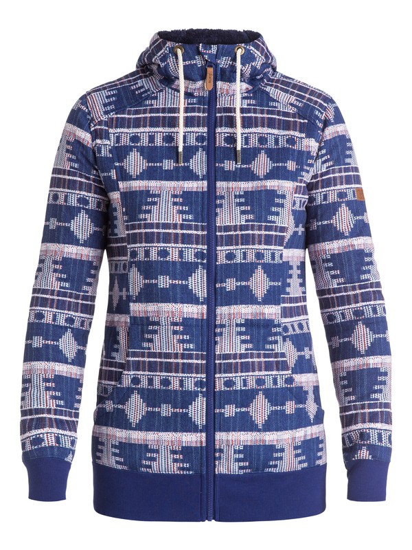 roxy, Frost Printed Zip Hoodie, AKIYA PRINT_BLUE PRINT (bsq8) 0 Frost Printed Zip Hoodie ERJFT03313 Roxy