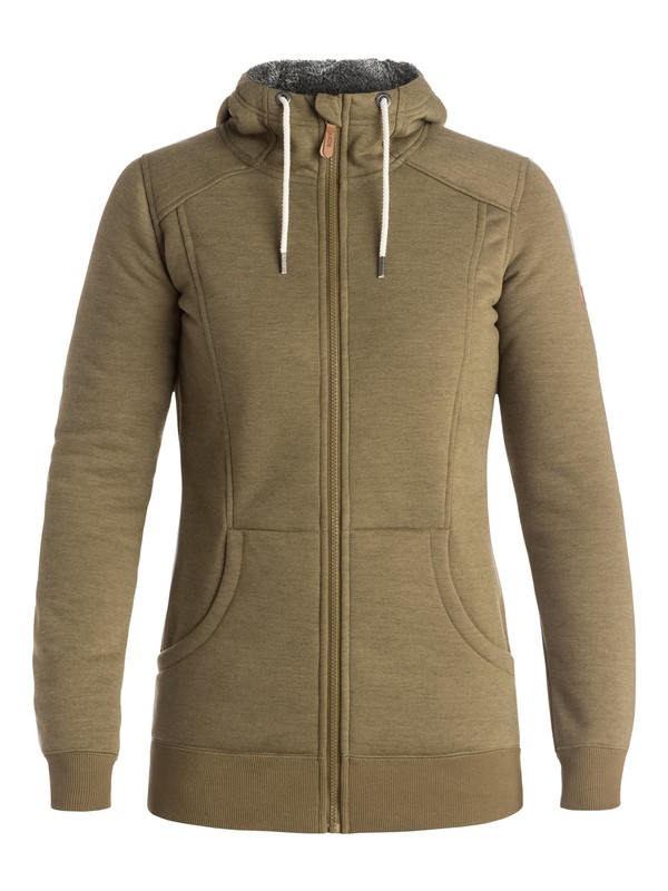roxy, Frost - Zip-Up Technical Hoodie, MILITARY OLIVE (cqw0) 0 Frost - Zip-Up Technical Hoodie ERJFT03314 Roxy