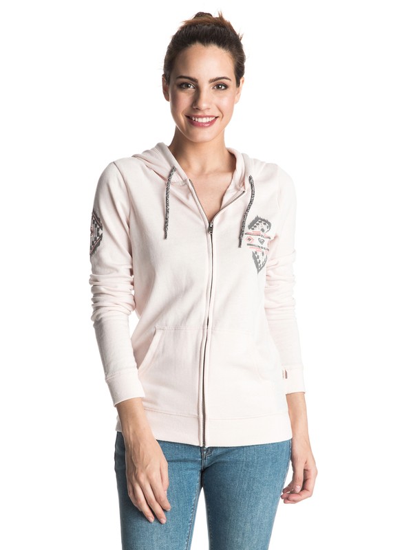 roxy, Tropical Bazaar Cross Waves Zip Hoodie, HEAVENLY PINK (mcd0) 0 Tropical Bazaar Cross Waves Zip Hoodie ERJFT03358 Roxy