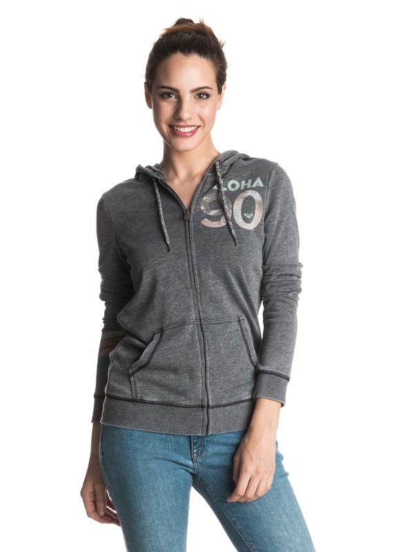 roxy, Tropical Bazaar Aloha 90 Zip Hoodie, TRUE BLACK (kvj0) 0 Tropical Bazaar Aloha 90 Zip Hoodie ERJFT03359 Roxy