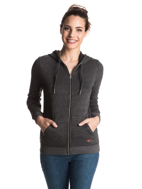roxy, Signature Zip Up Hoodie, TRUE BLACK (kvj0) 0 Signature Zip Up Hoodie ERJFT03409 Roxy