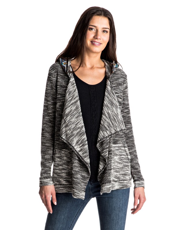 Cross Stepped - Waterfall Hooded Cardigan ERJFT03479 0 Cross Stepped Hooded Sweatshirt ERJFT03479 Roxy