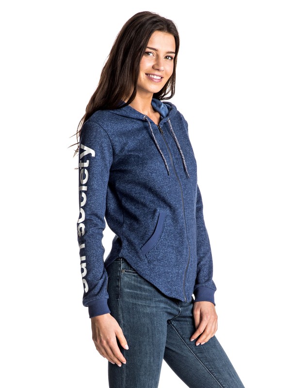 roxy, Hawser A Zip Hoodie, BLUE DEPTHS (bta0) 0 Hawser A Zip Hoodie ERJFT03509 Roxy