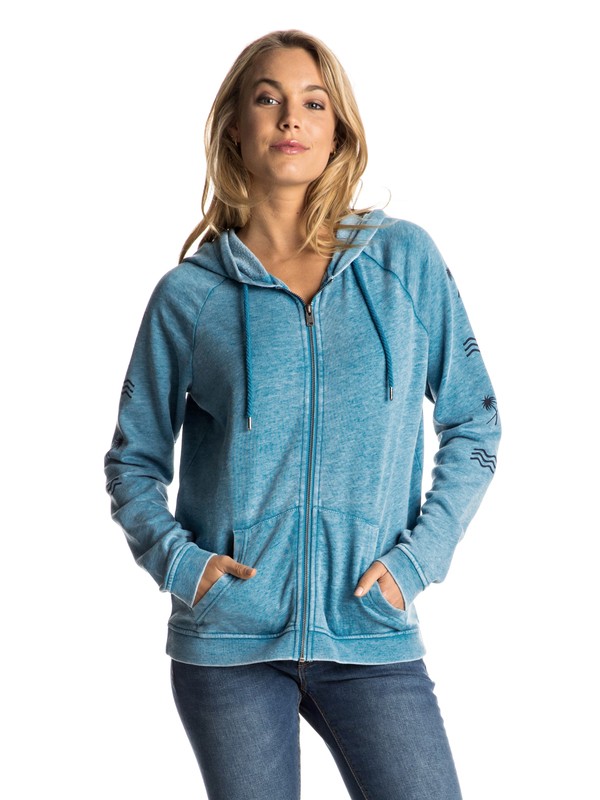 roxy, Break Drop C Zip Up Hoodie, MOSAIC BLUE (bqg0) 0 Break Drop C Zip Up Hoodie ERJFT03546 Roxy