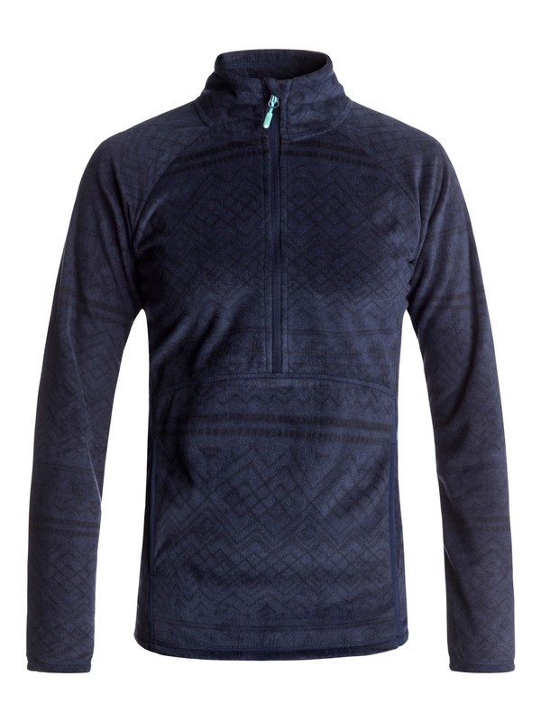 roxy, Флисовая толстовка на молнии Cascade, PEACOAT_ASTA LAYER PRINT (btn8) 0 Флисовая толстовка на молнии Cascade Синий ERJFT03562 Roxy