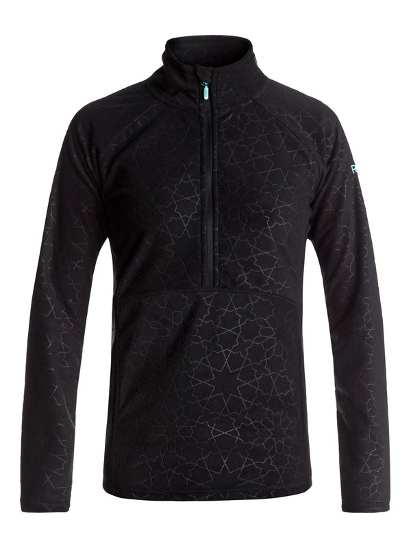 roxy, Cascade - Half-Zip Polar Fleece for Women, TRUE BLACK_GANA EMBOSS (kvj1) 0 Cascade - Half-Zip Polar Fleece for Women Black ERJFT03562 Roxy