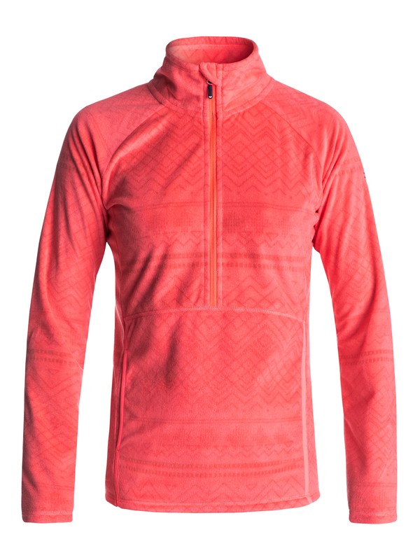 roxy, Cascade - Half-Zip Polar Fleece for Women, NEON GRAPEFRUIT_ASTA LAYER PRI (nkn4) 0 Cascade - Half-Zip Polar Fleece for Women Orange ERJFT03562 Roxy