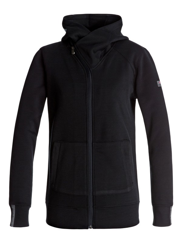 roxy, Wrap It Up Zip Hoodie, TRUE BLACK (kvj0) 0 Wrap It Up Zip Hoodie ERJFT03563 Roxy