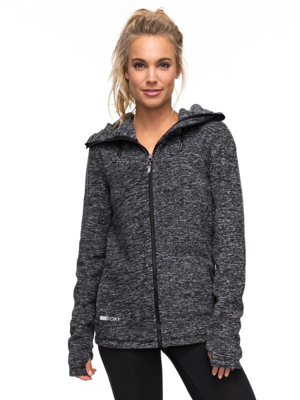 roxy, Suuvra 2 Technical Zip-Up Hoodie, BLACK HEATHER (kvjh) 0 Suuvra 2 Technical Zip-Up Hoodie ERJFT03585 Roxy