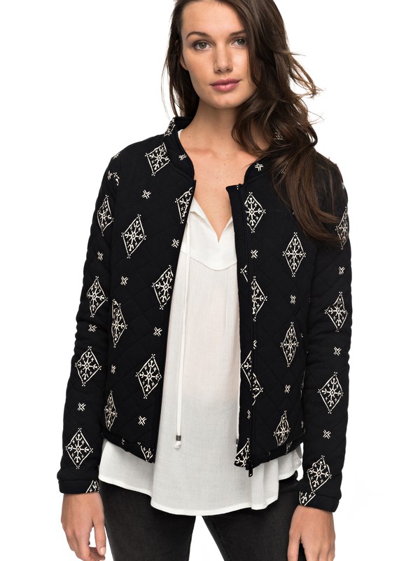 roxy, Discovering Twins - Jersey Jacket for Women, ANTHRACITE TRIBAL VOICE (kvj6) 0 Discovering Twins - Jersey Jacket for Women Black ERJFT03646 Roxy