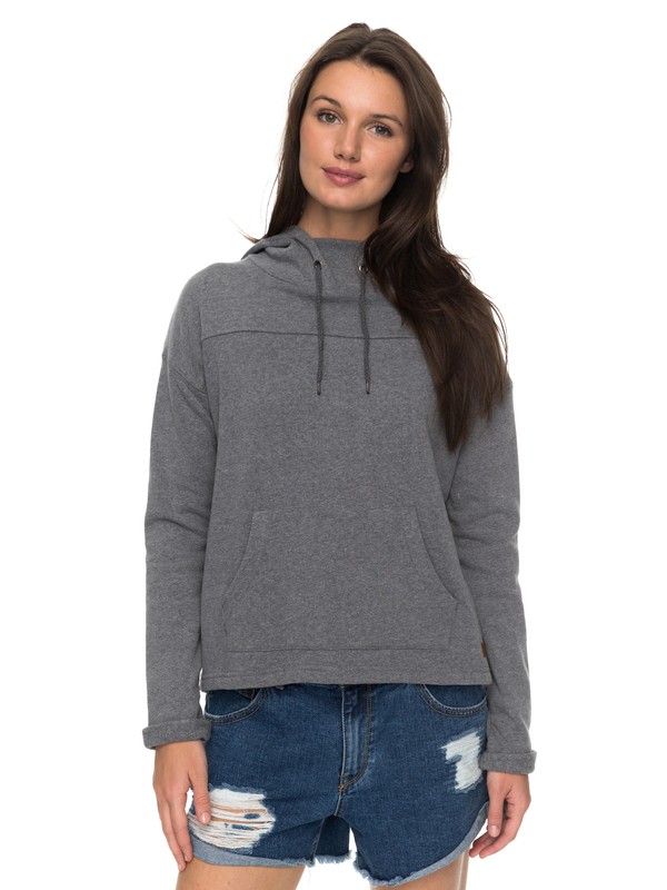 roxy, Coasting Ahead Wrap Back Hoodie, CHARCOAL HEATHER (kpgh) 0 Coasting Ahead Wrap Back Hoodie ERJFT03667 Roxy