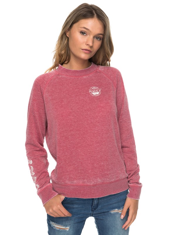 roxy, Be Shore Crew Neck Sweatshirt, RIO RED (rrk0) 0 Be Shore Crew Neck Sweatshirt ERJFT03671 Roxy