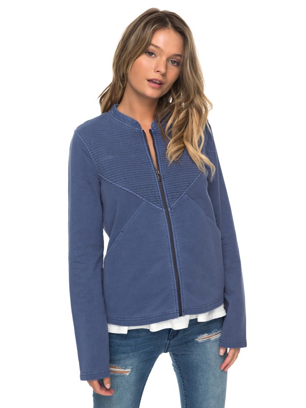 roxy, Oh Buoy Zip-Up Sweatshirt, NIGHTSHADOW BLUE (bpt0) 0 Oh Buoy Zip-Up Sweatshirt ERJFT03674 Roxy