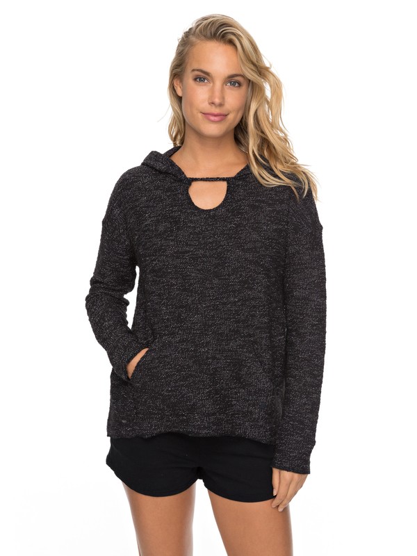 roxy, Crazy Waves Pull Over Hooded Sweatshirt, ANTHRACITE (kvj0) 0 Crazy Waves Pull Over Hooded Sweatshirt ERJFT03690 Roxy