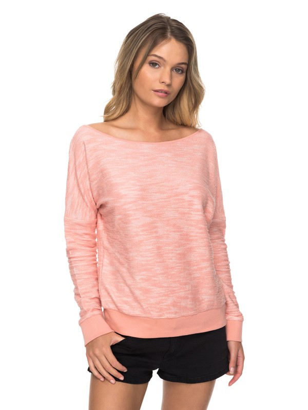 roxy, Lost Memory Tie Back Pullover Sweatshirt, ROSE TAN HEATHER (mhbh) 0 Lost Memory Tie Back Pullover Sweatshirt ERJFT03691 Roxy