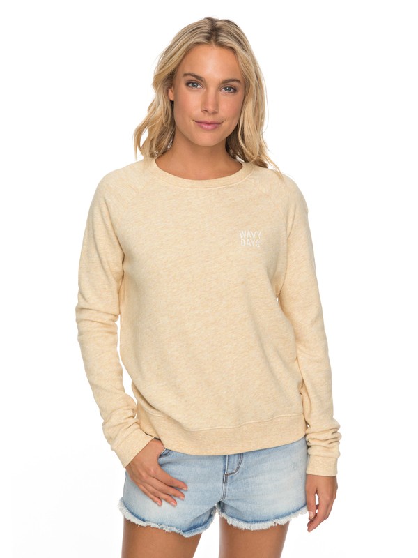 roxy, Hope To Love Pull Over Sweatshirt, OAK BUFF HEATHER (tjsh) 0 Hope To Love Pull Over Sweatshirt ERJFT03697 Roxy