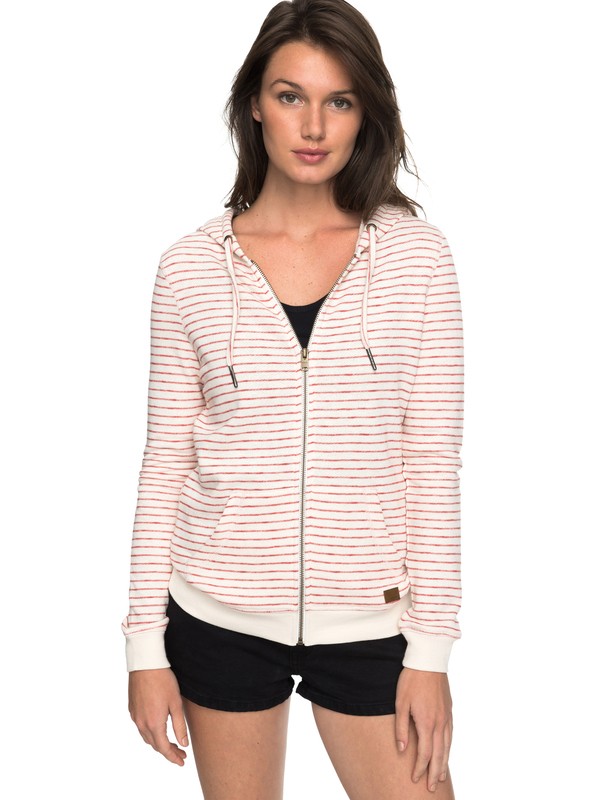 roxy, Trippin Stripe - Zip-Up Hoodie, TANDOORI SPICE JUST SIMPLE STR (npq3) 0 Trippin Stripe - Zip-Up Hoodie Orange ERJFT03703 Roxy
