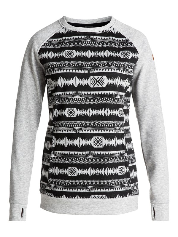 roxy, Resin Overhead Technical Sweatshirt, TRUE BLACK_INDIE STRIPES JACQU (kvd1) 0 Resin Overhead Technical Sweatshirt ERJFT03748 Roxy