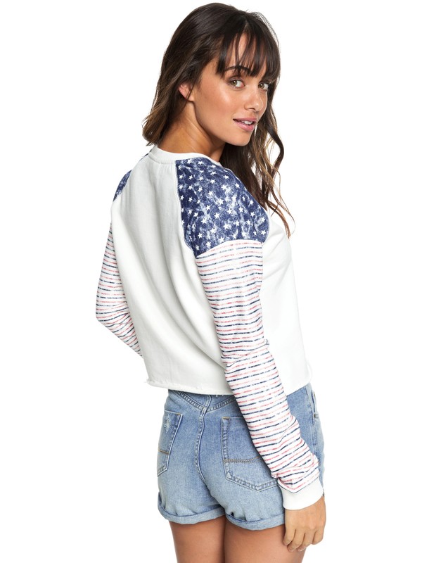 roxy, Just By Chance Pullover Sweatshirt, wbt0 (wbt0) 0 Just By Chance Pullover Sweatshirt White ERJFT03762 Roxy