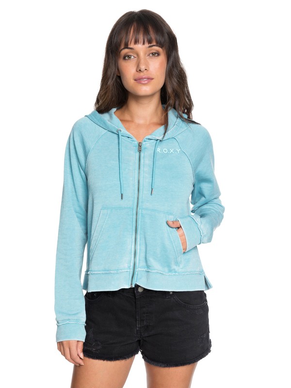 roxy, True To Life A Zip-Up Hoodie, AQUARELLE (bzh0) 0 True To Life A Zip-Up Hoodie Blue ERJFT03763 Roxy