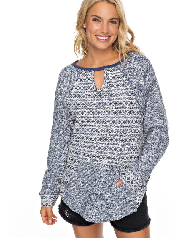 roxy, Fever Trip Pullover Sweatshirt, bqy0 (bqy0) 0 Fever Trip Pullover Sweatshirt ERJFT03771 Roxy