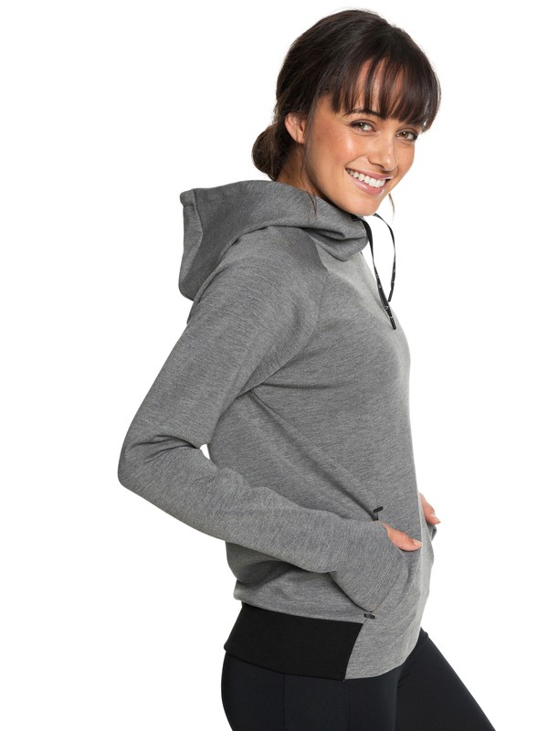 roxy, By Here Now - Sweat à capuche en matière contrecollée pour Femme, CHARCOAL HEATHER (ktah) 0 By Here Now - Sweat à capuche en matière contrecollée pour Femme Noir ERJFT03784 Roxy