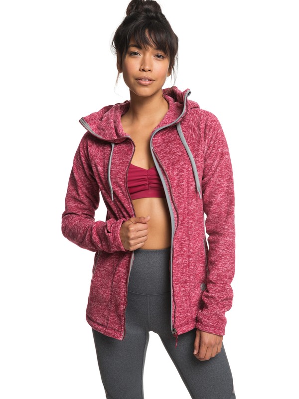 roxy, Electric Feeling - Hoodie met rits voor Dames, RUMBA RED (rrs0) 0 Electric Feeling - Hoodie met rits voor Dames Red ERJFT03790 Roxy