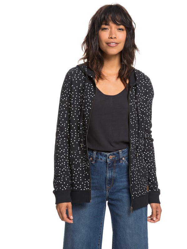 roxy, Толстовка на молнии Trippin, TRUE BLACK DOTS FOR DAYS (kvj8) 0 Толстовка на молнии Trippin Черный ERJFT03797 Roxy