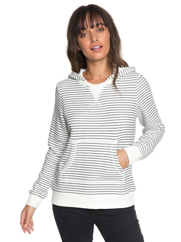 roxy, Prairie Rose Hoodie, MARSHMALLOW THIN STRIPE (xwwb) 0 Prairie Rose Hoodie White ERJFT03818 Roxy