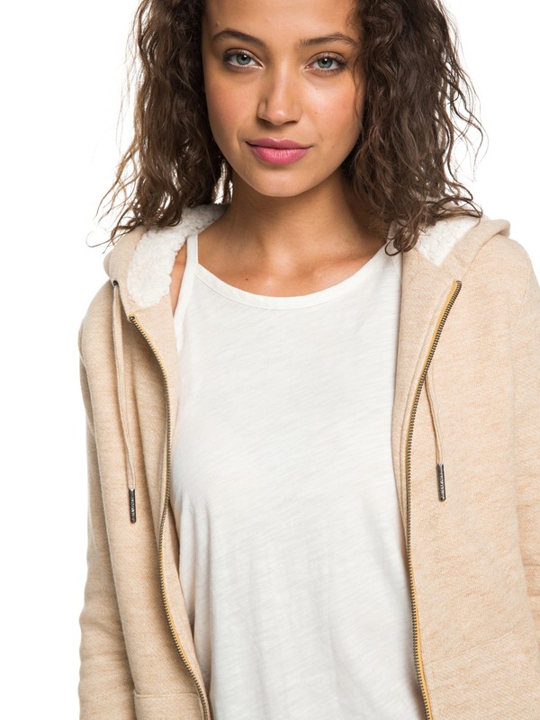 roxy, Trippin Sherpa Zip-Up Hoodie, CURRY (tjq0) 0 Trippin Sherpa Zip-Up Hoodie Beige ERJFT03821 Roxy