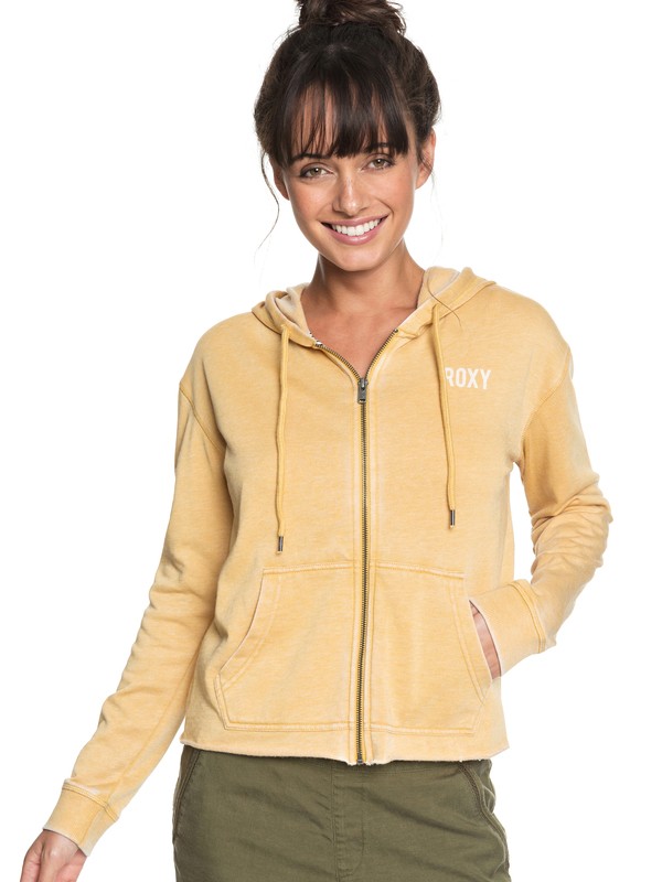 roxy, Moon Rising B Zip-Up Hoodie, FALL LEAF (yjg0) 0 Moon Rising B Zip-Up Hoodie Yellow ERJFT03847 Roxy