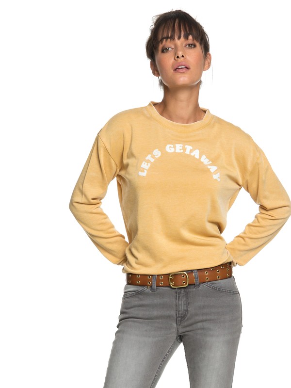 roxy, All At Sea A Sweatshirt, FALL LEAF (yjg0) 0 All At Sea A Sweatshirt Yellow ERJFT03848 Roxy