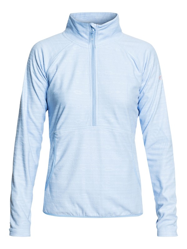 roxy, Cascade - Technical Half-Zip Fleece for Women, POWDER BLUE_INDIE STRIPES EMBO (bgb3) 0 Cascade - Technical Half-Zip Fleece for Women Blue ERJFT03855 Roxy