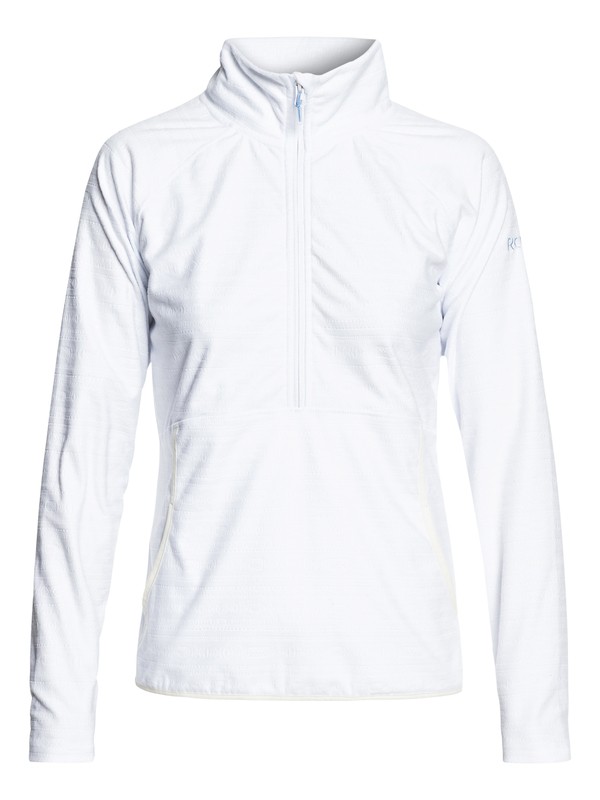 roxy, Cascade Technical Half-Zip Fleece, BRIGHT WHITE_INDIE STRIPES EMB (wbb5) 0 Cascade Technical Half-Zip Fleece White ERJFT03855 Roxy