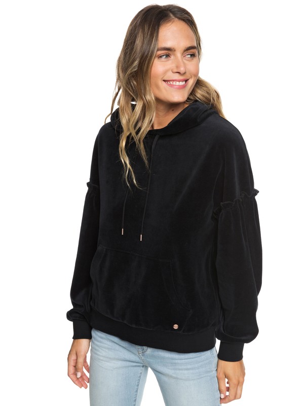 roxy, Mellow Dawn Velvet Hoodie, TRUE BLACK (kvj0) 0 Mellow Dawn Velvet Hoodie Black ERJFT03868 Roxy
