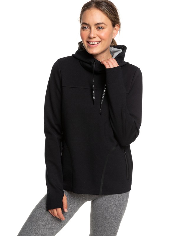 roxy, Echoes Of Silence - Sweat à capuche de sport pour Femme, TRUE BLACK (kvj0) 0 Echoes Of Silence - Sweat à capuche de sport pour Femme Noir ERJFT03900 Roxy