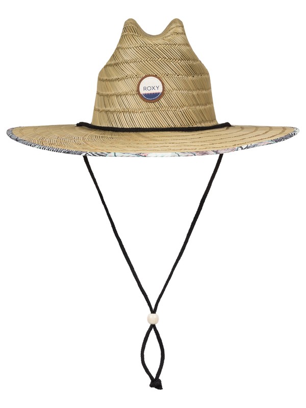 roxy, Tomboy Printed Straw Hat, MARSHMALLOW READY MADE (wbt6) 0 Tomboy Printed Straw Hat ERJHA03214 Roxy