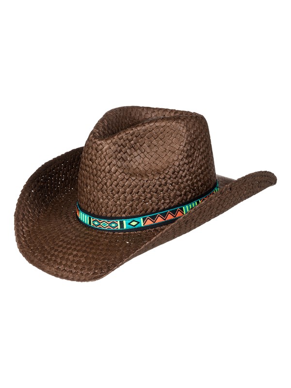 roxy, Cowgirl Straw Cowboy Hat, BROWN (ctk0) 0 Cowgirl Straw Cowboy Hat ERJHA03382 Roxy