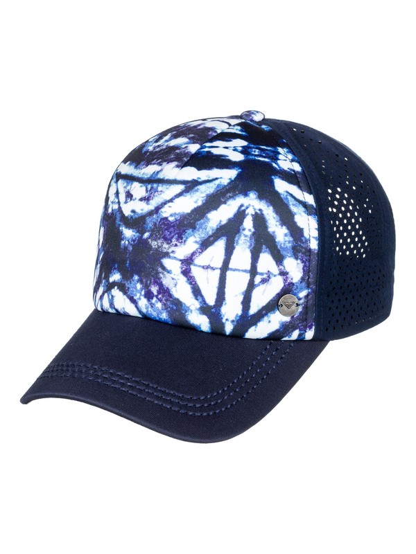 roxy, Waves Machines Trucker Hat, DRESS BLUES GEOMETRIC FEELING (btk8) 0 Waves Machines Trucker Hat Blue ERJHA03398 Roxy