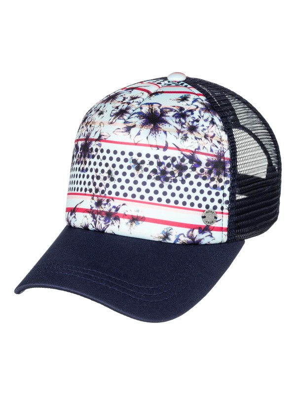 roxy, Water Come Down Trucker Hat, BLUE LIGHT RAIN DAZE SMALL (bek7) 0 Water Come Down Trucker Hat ERJHA03399 Roxy