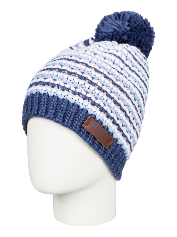 roxy, Anamudi Pom-Pom Beanie, CROWN BLUE (bqy0) 0 Anamudi Pom-Pom Beanie ERJHA03409 Roxy