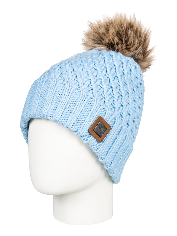 roxy, Blizzard - Gorro con pompón para Mujer, POWDER BLUE (bgb0) 0 Blizzard - Gorro con pompón para Mujer Azul ERJHA03412 Roxy
